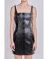 ფოტო #1 პროდუქტის Women's Faux Leather Buttoned Mini Dress