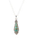 Фото #1 товара Barse anemone Genuine Turquoise Diamond Shaped Necklace