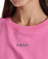 ფოტო #4 პროდუქტის Women's Cotton Rhinestone-Logo Knot-Front T-Shirt