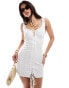 ASOS DESIGN cami strap corset bodice mini dress in broderie white