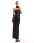 Фото #2 товара Rare London lace maxi dress with corsage detail in black