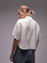 Фото #3 товара Topshop crop lightweight twill shirt in ivory