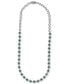Macy's emerald (4 ct. t.w.) & Diamond (4 ct. t.w.) Pear Halo 17" Collar Necklace in 14K White Gold (Also in Sapphire)