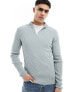 Фото #1 товара ASOS DESIGN midweight half zip jumper in light grey