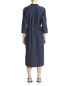 Vince Band Collar Pullover Linen-Blend Dress Women's