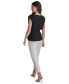 Women's Crewneck Pleated Cap Sleeve Blouse