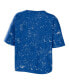 ფოტო #4 პროდუქტის Women's Royal Pitt Panthers Bleach Wash Splatter Notch Neck T-shirt