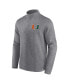 Men's Heather Gray Distressed Miami Hurricanes Vintage-Like Fleece Quarter-Zip Jacket