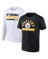 Фото #1 товара Men's Black, White Pittsburgh Steelers Two-Pack 2023 Schedule T-shirt Combo Set