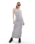 Фото #1 товара COLLUSION festival rib vest maxi dress in grey