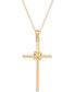 ფოტო #1 პროდუქტის Polished Cross 18" Pendant Necklace in 14k Gold