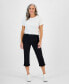 ფოტო #1 პროდუქტის Petite Mid-Rise Curvy Roll-Cuff Capri Jeans, Created for Macy's