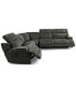 Фото #11 товара Sebaston 5-Pc. Fabric Sectional with 3 Power Motion Recliners, Created for Macy's