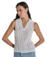 ფოტო #1 პროდუქტის Women's Lacey Stitch Collared Sleeveless Sweater