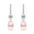 Фото #2 товара Elegant silver earrings with pink pearls EA634WP