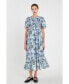 ფოტო #4 პროდუქტის Women's Pleated Tie Die Midi Dress