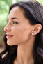 Silver earrings with gems pearls AGU131