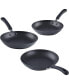 Фото #4 товара Professional Hard Anodized Nonstick Saute Fry Omelet Pan 3 Piece Set, 8"/9.5"/12"