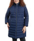 Фото #1 товара Women's Plus Size Anorak Hooded Faux-Leather-Trim Down Packable Puffer Coat, Created for Macy's