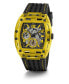 Men's Yellow Black Silicone Strap Watch 44mm