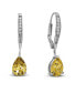 ფოტო #1 პროდუქტის Elegant Sterling Silver Dangling Pear-Shaped Cubic Zirconia Earrings