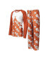 ფოტო #1 პროდუქტის Women's Texas Orange Texas Longhorns Tinsel Ugly Sweater Long Sleeve T-shirt and Pants Sleep Set