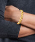 Men's Beveled Curb Link Chain Bracelet in 14k Gold-Plated Sterling Silver