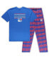 ფოტო #4 პროდუქტის Men's Blue, Red New York Rangers Big and Tall T-shirt and Pajama Pants Sleep Set