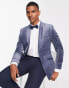 Topman velvet blazer in grey