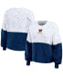 Women's White, Navy Chicago Bears Color-Block Pullover Sweater