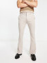 ASOS DESIGN skinny flared smart trousers in stone