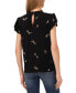 Фото #2 товара Women's Floral Print Ruffle-Trim Flutter Sleeve Top