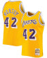 Men's James Worthy Gold Los Angeles Lakers 1984-85 Hardwood Classics Swingman Jersey Золотистый, Small - фото #2