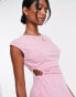 ASOS DESIGN cut out side detail midi dress in pink