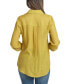 ფოტო #2 პროდუქტის Juniors' Gauzy Collared Roll-Tab 3/4-Sleeve Shirt