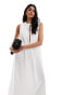 Фото #4 товара ASOS DESIGN poplin tie front maxi dress in white