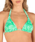 ფოტო #1 პროდუქტის Juniors' Tropical-Print Triangle Bikini Top