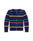 ფოტო #1 პროდუქტის Toddler And Little Girls Striped Mini-Cable Cotton Cardigan