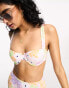 ASOS DESIGN mix and match underwired bikini top in pastel ditsy floral