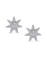 ფოტო #3 პროდუქტის Heavenly Shining North Star Burst Stud Earrings - Celestial Pave CZ Jewelry for Women & Teens in .925 Sterling Silver