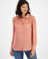 Women's Lace-Top Button-Up Shirt, Created for Macy's