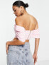 ASOS DESIGN Going Out off shoulder top with bow front in pink