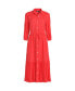 ფოტო #1 პროდუქტის Women's Rayon Shirred Midi Shirt Dress