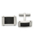 ფოტო #1 პროდუქტის Stainless Steel Brushed Black Carbon Fiber Inlay Cufflinks