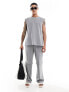 Фото #1 товара ASOS DESIGN smart co-ord wide two layer trouser in grey
