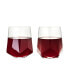 Фото #1 товара Raye Faceted Crystal Wine Glass, Set of 2, 20 Oz
