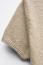 Plain knit linen blend top