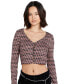 Juniors' Disco Rodeo Long-Sleeve Cropped Top