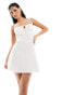 Фото #1 товара Missyempire cami tie front mini skater dress in white