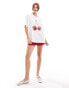 ASOS DESIGN oversized t-shirt with cherry disco balls in white